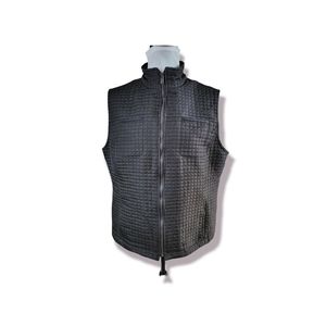 Chico's Black Vest Size 3 Waffle Pattern